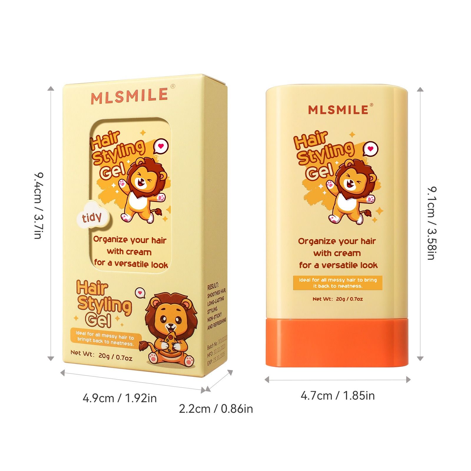 Kids' Hair Styling Wax Stick Anti-Frizz Flyaway Hair Tamer for Boys and Girls Hair Finishing Stick for Smooth and Neat Hairstyles