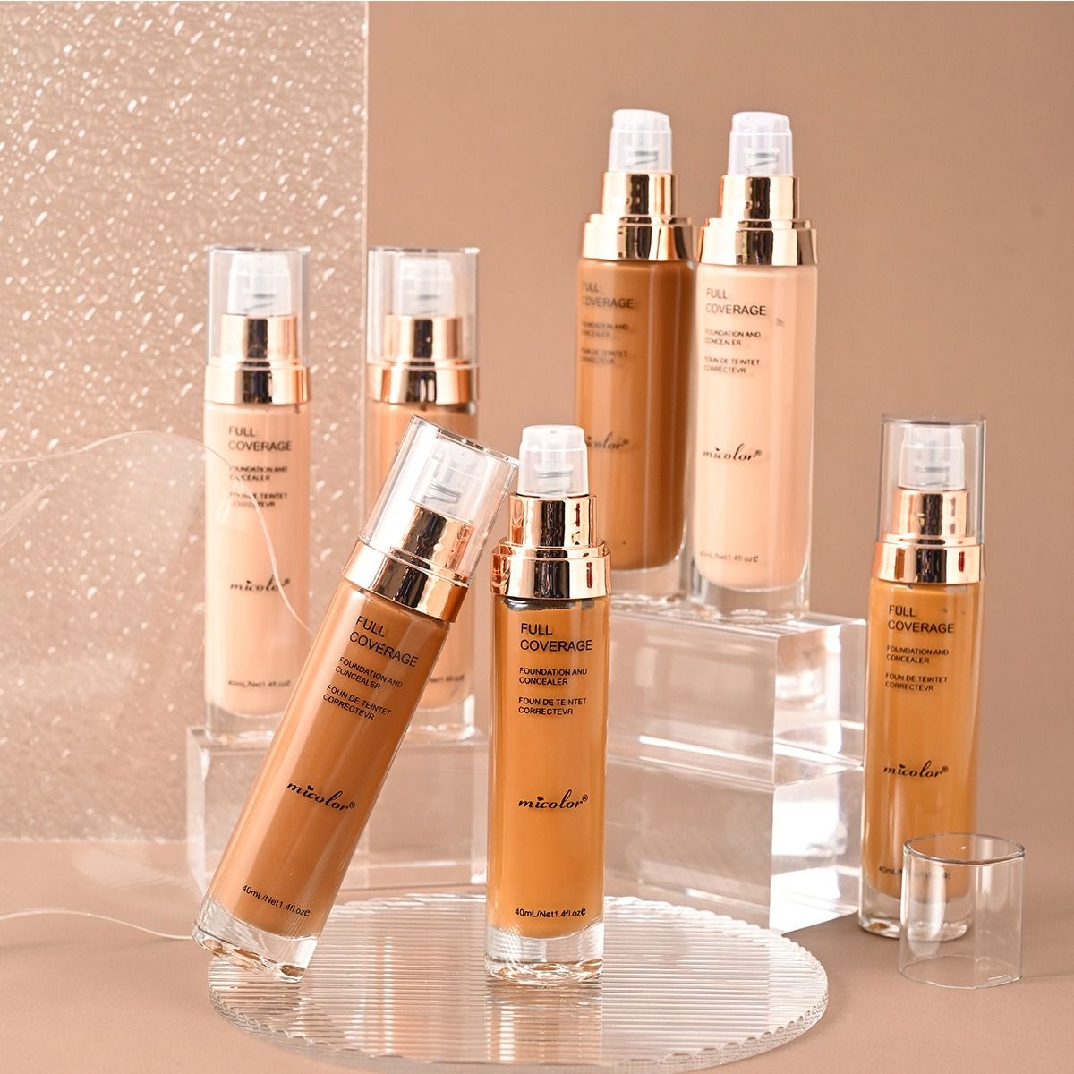 Full Coverage BB Cream Hydrating Matte Foundation with Concealer for Deep Skin Tones Lightweight Longwear in Glass Bottle