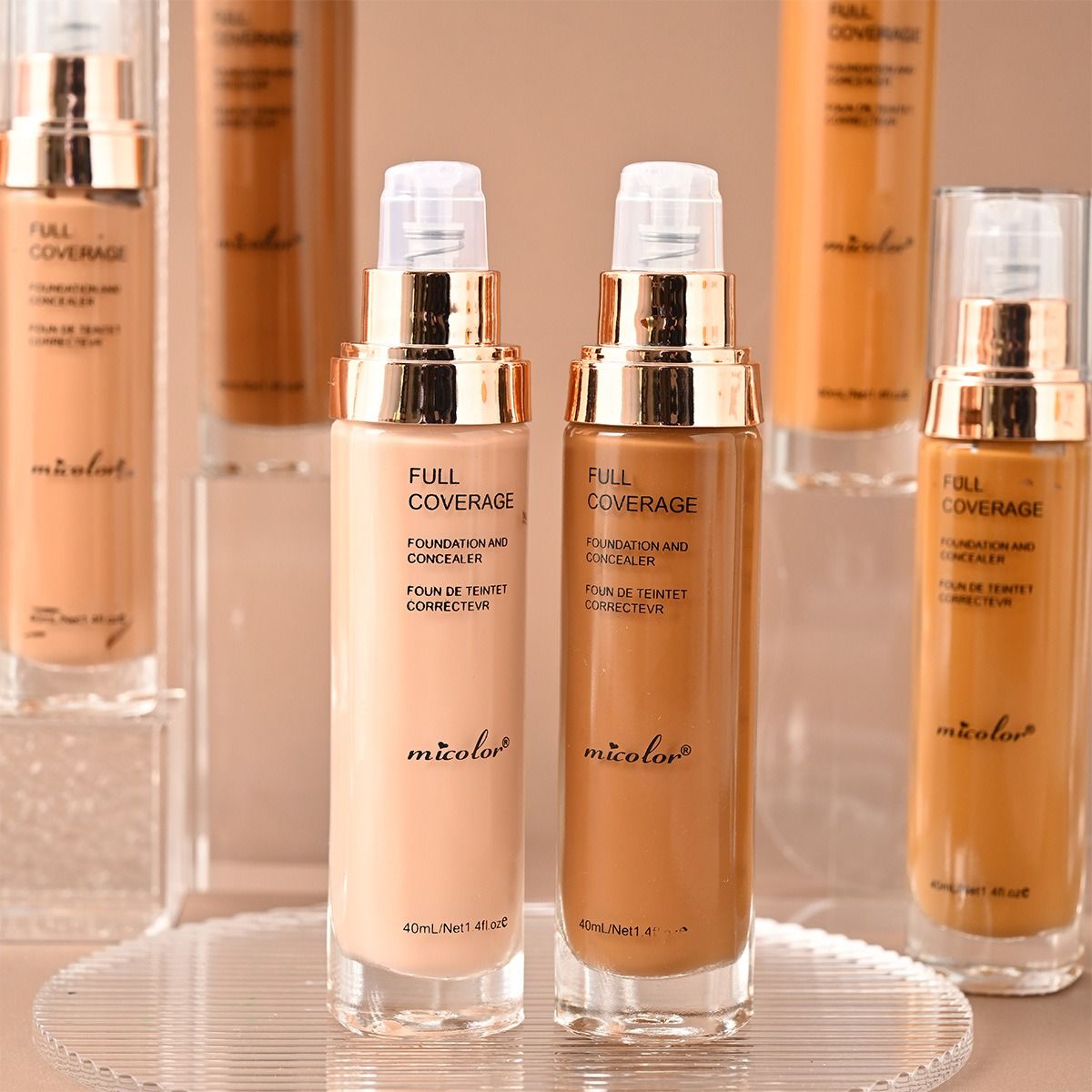 Full Coverage BB Cream Hydrating Matte Foundation with Concealer for Deep Skin Tones Lightweight Longwear in Glass Bottle