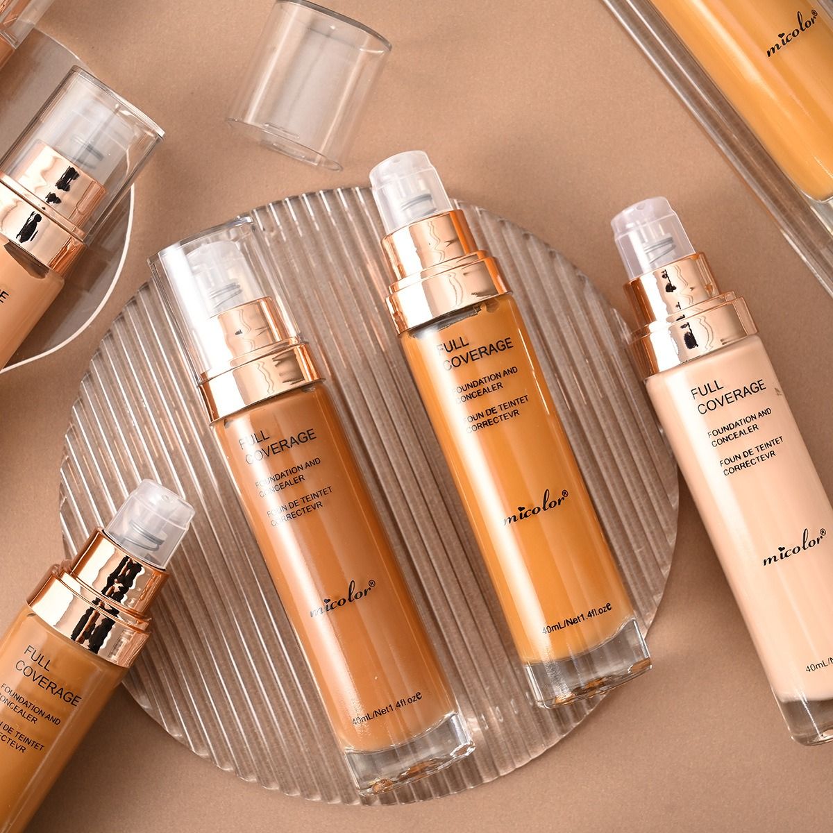 Full Coverage BB Cream Hydrating Matte Foundation with Concealer for Deep Skin Tones Lightweight Longwear in Glass Bottle