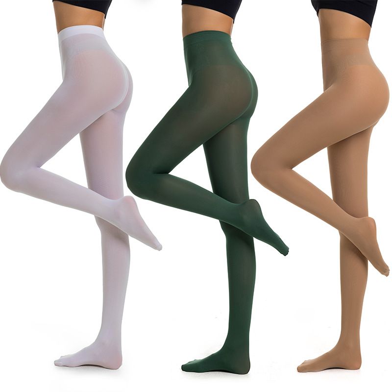 Women's 40D Soft Solid Color Semi Opaque Footed Tights High Waist Womens Tights Candy Color Plus-Size Fashion Stocking Pantyhose