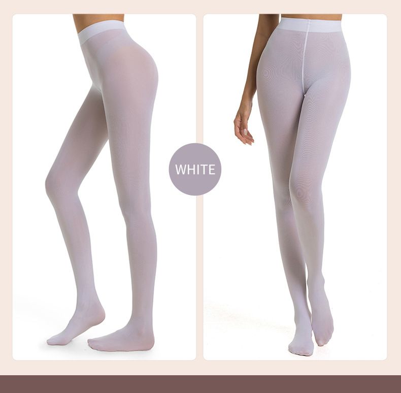 Women's 40D Soft Solid Color Semi Opaque Footed Tights High Waist Womens Tights Candy Color Plus-Size Fashion Stocking Pantyhose