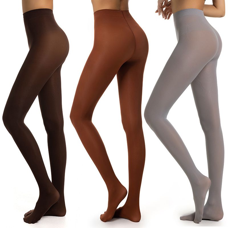 Women's 40D Soft Solid Color Semi Opaque Footed Tights High Waist Womens Tights Candy Color Plus-Size Fashion Stocking Pantyhose