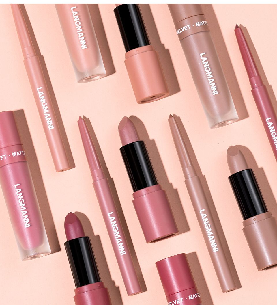 3-in-1 Lip Makeup Set Lip Liner, Lipstick & Liquid Lipstick Trio Waterproof & Long-Lasting Lips Make Up 3 Pcs Set for Women Daily Makeup Velvet Matte Finish