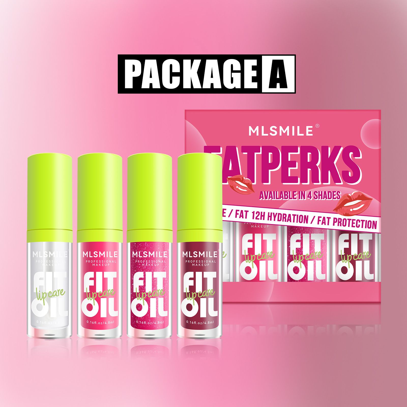 4PCS Lip Gloss Set Plumping Lip Oil Tinted Glossy Lip Glaze Shiny Pearl Mirror Finish Long Lasting Hydrating Lip Makeup Kit Lip Glosses Lip Care Set