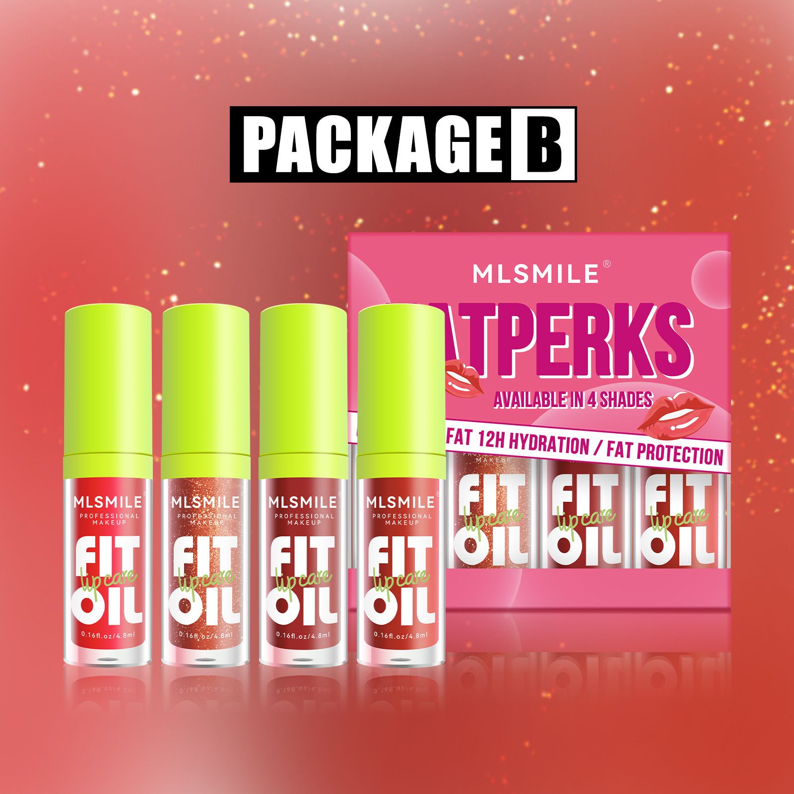 4PCS Lip Gloss Set Plumping Lip Oil Tinted Glossy Lip Glaze Shiny Pearl Mirror Finish Long Lasting Hydrating Lip Makeup Kit Lip Glosses Lip Care Set