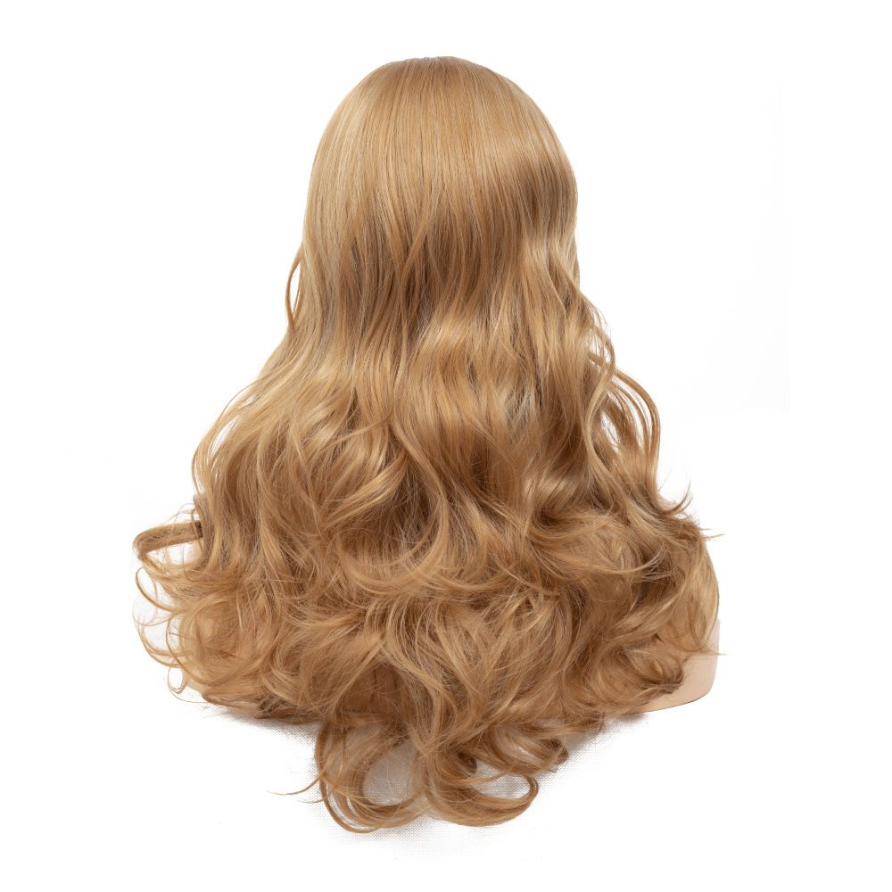 Women's Long Curly Wig Golden Blonde Wavy Hair Wig for Women, Natural-Looking Synthetic Heat Resistant Costume Wig, Fashion Cosplay Party Wig