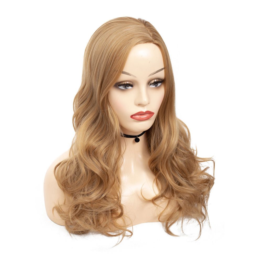 Women's Long Curly Wig Golden Blonde Wavy Hair Wig for Women, Natural-Looking Synthetic Heat Resistant Costume Wig, Fashion Cosplay Party Wig