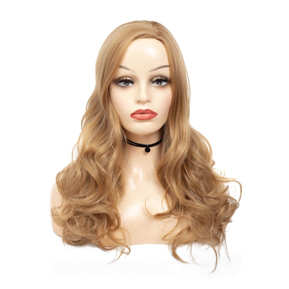 Women's Long Curly Wig Golden Blonde Wavy Hair Wig for Women, Natural-Looking Synthetic Heat Resistant Costume Wig, Fashion Cosplay Party Wig