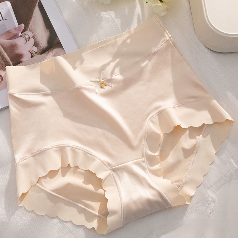 Women’s Satin Panties High Waist Plus Size Ice Silk Underwear Soft Breathable Seamless Briefs with Silk Crotch Comfortable Full Coverage for Women