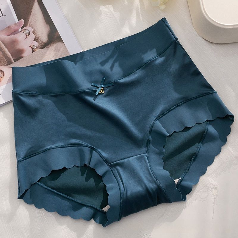 Women’s Satin Panties High Waist Plus Size Ice Silk Underwear Soft Breathable Seamless Briefs with Silk Crotch Comfortable Full Coverage for Women