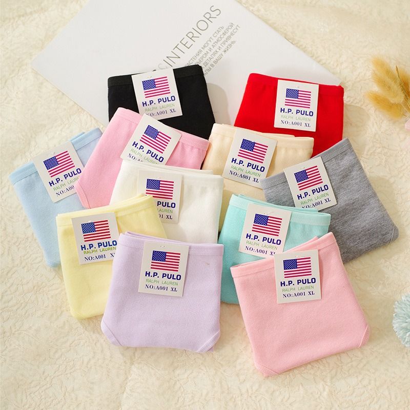 Women's Underwear Comfortable And Breathable 4-piece Set Triangle Pants Pure Cotton Underwear Multiple Colors To Choose From Mid Waist Pure Cotton Underwear