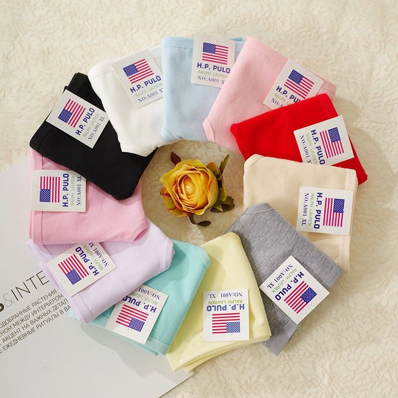 Women's Underwear Comfortable And Breathable 4-piece Set Triangle Pants Pure Cotton Underwear Multiple Colors To Choose From Mid Waist Pure Cotton Underwear