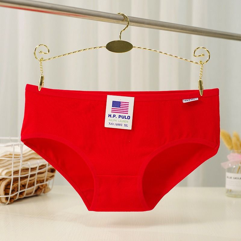 Women's Underwear Comfortable And Breathable 4-piece Set Triangle Pants Pure Cotton Underwear Multiple Colors To Choose From Mid Waist Pure Cotton Underwear