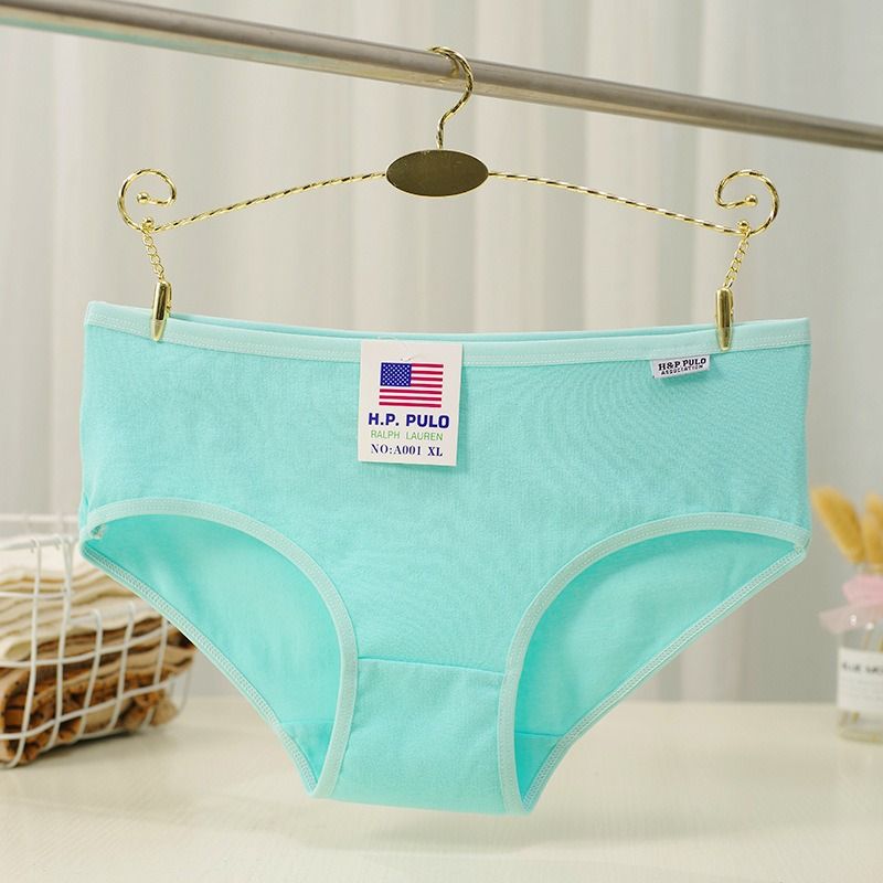 Women's Underwear Comfortable And Breathable 4-piece Set Triangle Pants Pure Cotton Underwear Multiple Colors To Choose From Mid Waist Pure Cotton Underwear