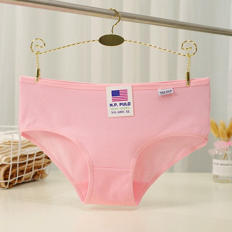 Women's Underwear Comfortable And Breathable 4-piece Set Triangle Pants Pure Cotton Underwear Multiple Colors To Choose From Mid Waist Pure Cotton Underwear