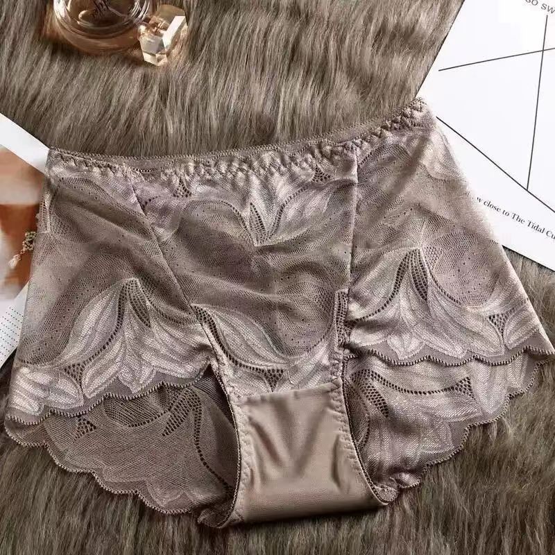 4-piece Set Women's Underwear Sexy Lace Semi Transparent Comfortable And Breathable Triangle Pants New Pure Cotton Crotch Seamless Hip Lifting Underwear Multiple Colors