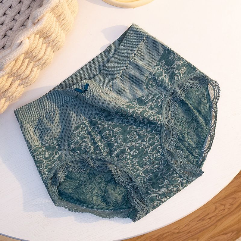 6 Packs New Women’s Seamless Panties Plus Size Elegant Bow Underwear with Lace Trim Soft Cotton Crotch Briefs Comfortable Sexy Lingerie for Ladies