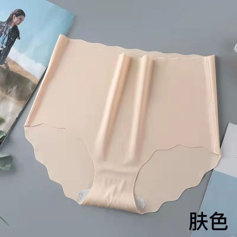 Women's Underwear 3-Piece Set Briefs Seamless Plus Size Ruffled Edge Breathable Thin Style Cotton Crotch Candy Colors Mixed Lifting High Waist Ice Silk Fabric Ramdon Color Briefs