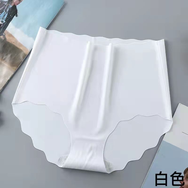 Women's Underwear 3-Piece Set Briefs Seamless Plus Size Ruffled Edge Breathable Thin Style Cotton Crotch Candy Colors Mixed Lifting High Waist Ice Silk Fabric Ramdon Color Briefs
