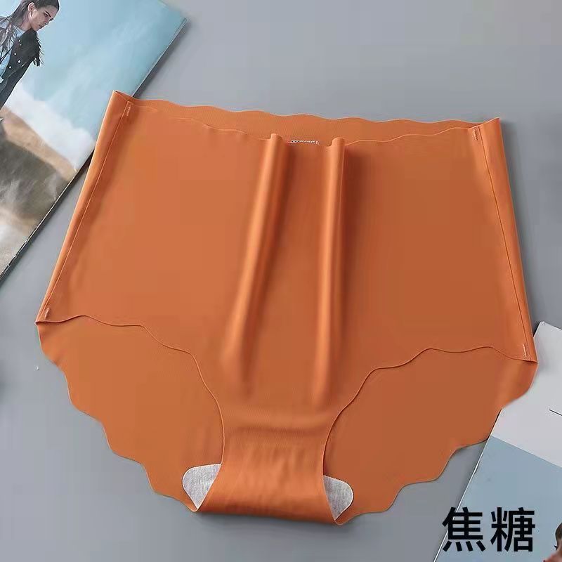 Women's Underwear 3-Piece Set Briefs Seamless Plus Size Ruffled Edge Breathable Thin Style Cotton Crotch Candy Colors Mixed Lifting High Waist Ice Silk Fabric Ramdon Color Briefs