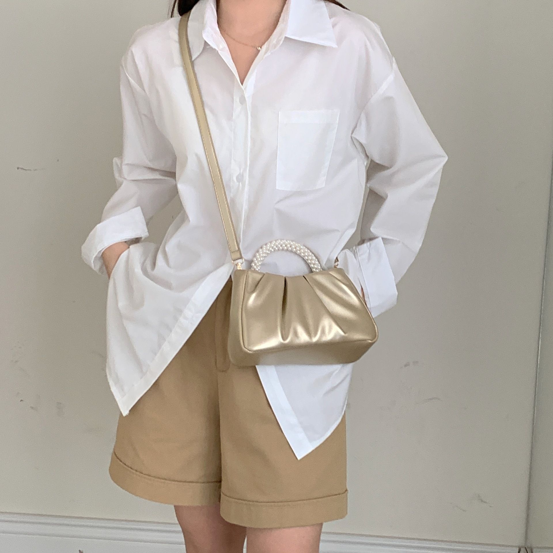 Women's Handbag Fashion New Style Pearl Handbag Stylish Cloud Bag Crossbody Bag Casual Multi-Functional PU Leather Bag Women's Casual Bag Date Dinner Versatile High-End Feel Charming New Style