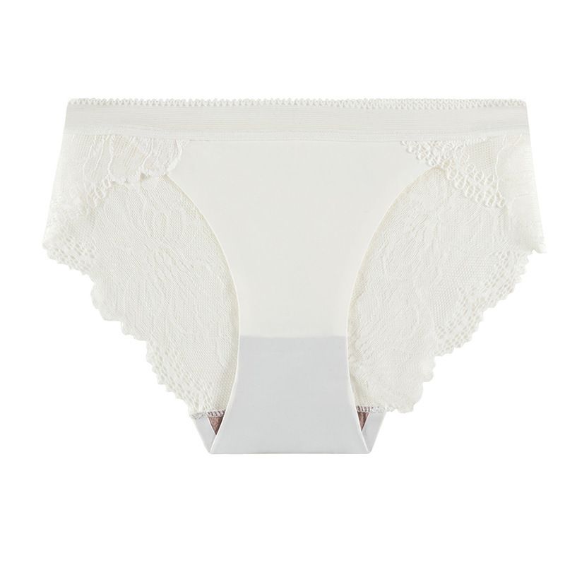 4-Piece Set Women's Underwear Lace Briefs Seamless & Trace-Free Fashion Hot-Selling Style Sexy Alluring Ice Silk Comfortable Breathable Multi-Color Combination Mid-Waist Cotton Crotch Invisible Briefs