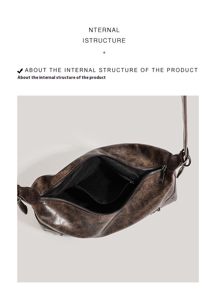 Women's Handbag Fashion New Style Retro Brown Dumpling Bag Crossbody Bag Multi-Functional Casual PU Leather Bag Melaleuca Baguette Bag Minimalist Design High-End Hand Feel Versatile Fashion