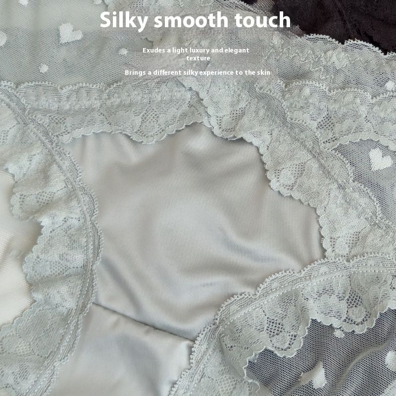 3-Piece Women's Underwear Set Briefs Lace Panties Mid-Waist Comfortable Breathable Mulberry Silk Crotch Semi-Transparent Mesh Fashion Hot-Selling Sexy Alluring Multi-Color Combination