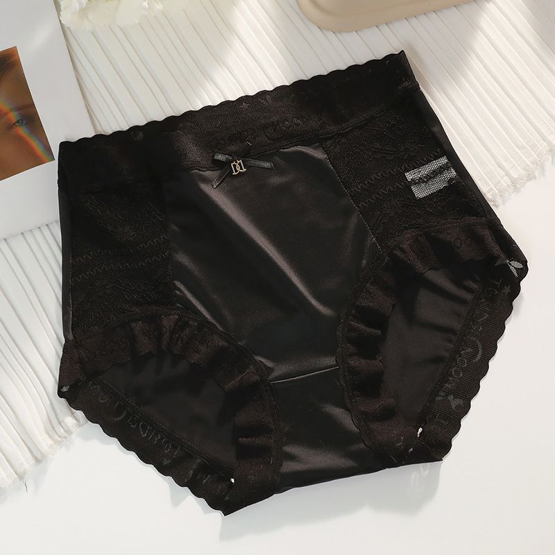 4-Piece Women's Underwear Set Briefs Lace Panties Comfortable Breathable Ice Silk Satin Seamless High-Waist Sexy Tummy Control & Butt Lifting Fashion Hot-Selling Sexy Alluring Multi-Color Combination