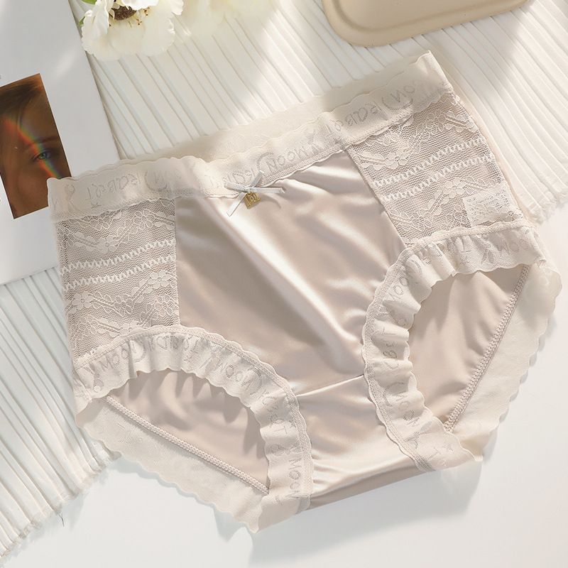 4-Piece Women's Underwear Set Briefs Lace Panties Comfortable Breathable Ice Silk Satin Seamless High-Waist Sexy Tummy Control & Butt Lifting Fashion Hot-Selling Sexy Alluring Multi-Color Combination