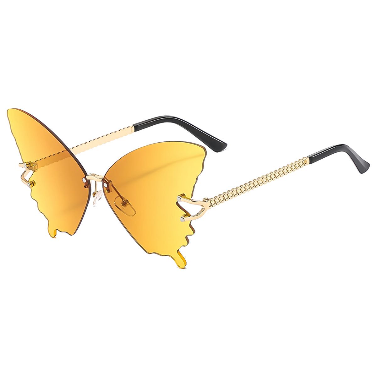Sunglasses Women's Sunglasses Fashion New Style Butterfly Shape Diamond-Inlaid UV-Protective Rimless Sunglasses Elegant Versatile Charming Stylish Design