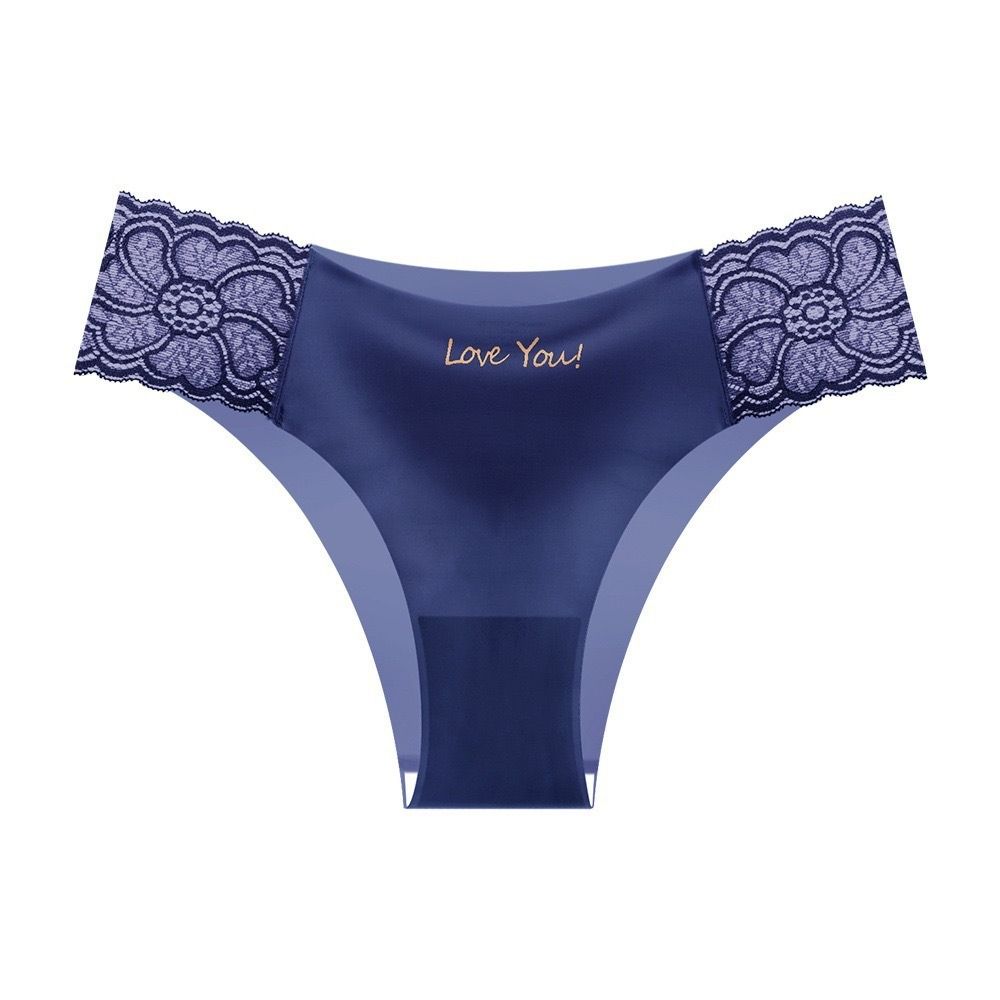 4-Piece Women's Underwear Set Briefs Lace Panties Comfortable Breathable Ice Silk Satin Seamless High-Waist Sexy Tummy Control & Butt Lifting Fashion Hot-Selling Sexy Printed underwear I love you