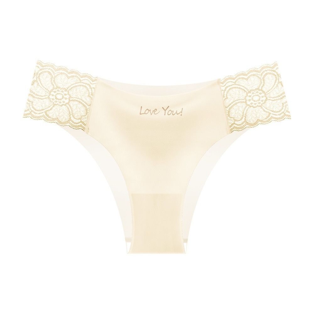 4-Piece Women's Underwear Set Briefs Lace Panties Comfortable Breathable Ice Silk Satin Seamless High-Waist Sexy Tummy Control & Butt Lifting Fashion Hot-Selling Sexy Printed underwear I love you