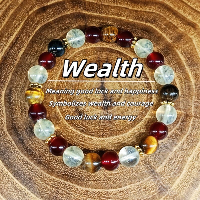 Bracelet Bracelet String Natural Stone Tiger Eye Stone Bracelet Crystal Bracelet String Natural Stone Fashion Wealth And Good Luck Attraction Daily Wear Accessories Bring Prosperity And Good Luck