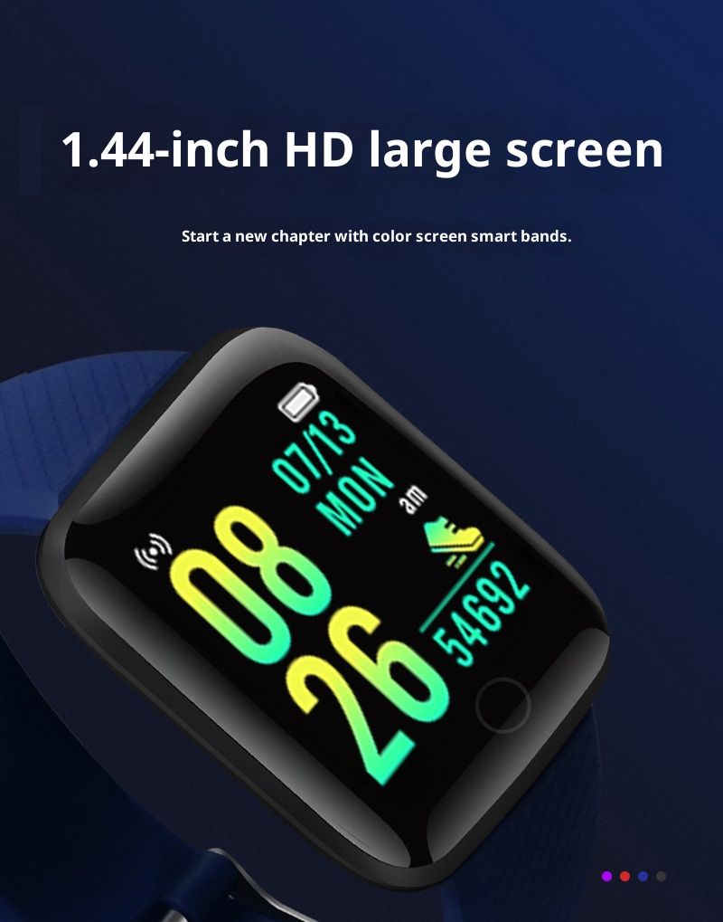 Smart Watch LCD Touch Screen SMS And Call Reminder Sports Mode Blood Oxygen And Blood Pressure Measurement Heart Rate Monitoring Sleep Quality Monitoring Fashion Design
