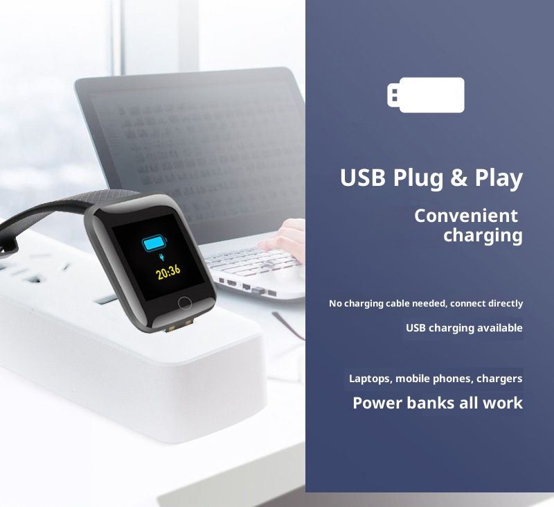 Smart Watch LCD Touch Screen SMS And Call Reminder Sports Mode Blood Oxygen And Blood Pressure Measurement Heart Rate Monitoring Sleep Quality Monitoring Fashion Design