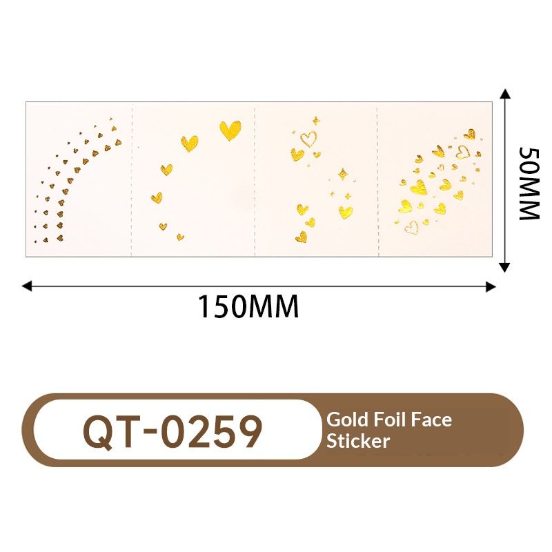 4 Piece Makeup Face Stickers Set Gold Foil Eye Corner Temporary Tattoos Quick Application Waterproof Long Lasting Shiny Sparkle For Party Festival