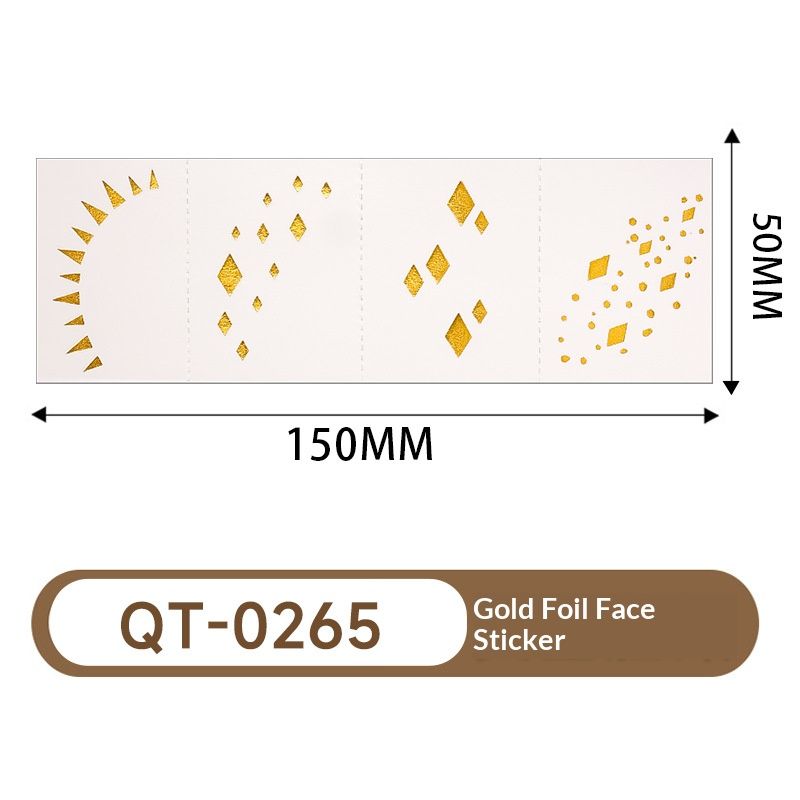 4 Piece Makeup Face Stickers Set Gold Foil Eye Corner Temporary Tattoos Quick Application Waterproof Long Lasting Shiny Sparkle For Party Festival