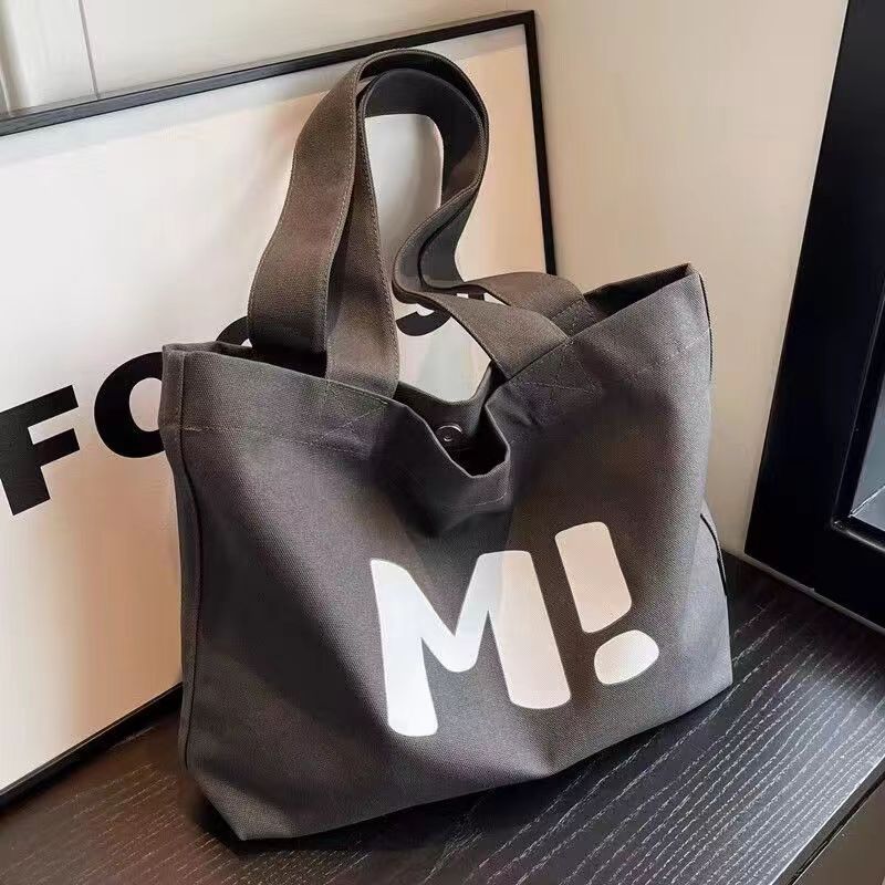 Women's Large Capacity Canvas Tote Bag Letter Print Fashion Minimalist Shoulder Bag Multi Functional Casual Versatile For Outdoor New Style