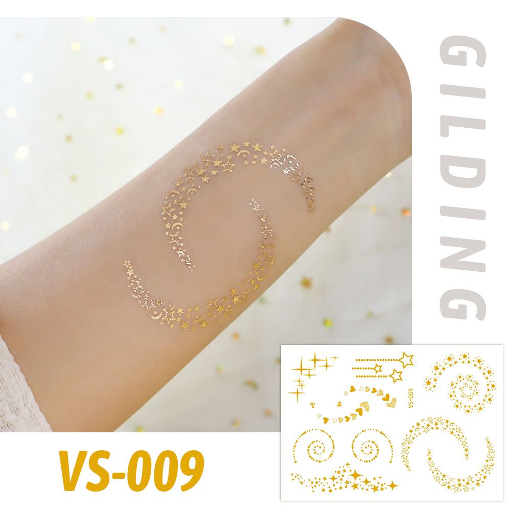 6 Piece Makeup Stickers Set Gold Foil Eye Corner Stickers Temporary Tattoos Quick Application Waterproof Long Lasting Shiny Sparkle Holiday Party Essential