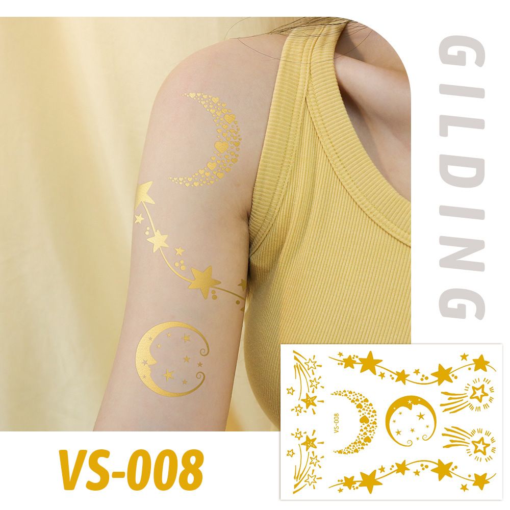 6 Piece Makeup Stickers Set Gold Foil Eye Corner Stickers Temporary Tattoos Quick Application Waterproof Long Lasting Shiny Sparkle Holiday Party Essential