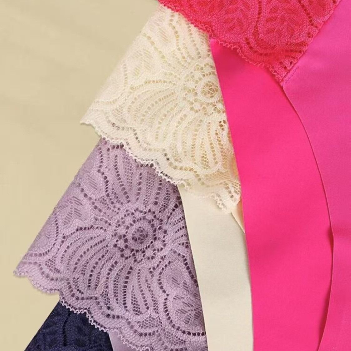 4-Piece Women's Underwear Set Briefs Lace Panties Comfortable Breathable Ice Silk Satin Seamless High-Waist Sexy Tummy Control & Butt Lifting Fashion Hot-Selling Sexy Printed underwear I love you