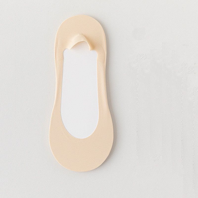 2 Pairs Women Ice Silk No-Show Socks Shallow Invisible Boat Socks Cotton Cushioned Anti-Slip Heel Summer Thin Socks for High Heels & Flats Thick Padding Ankle Socks