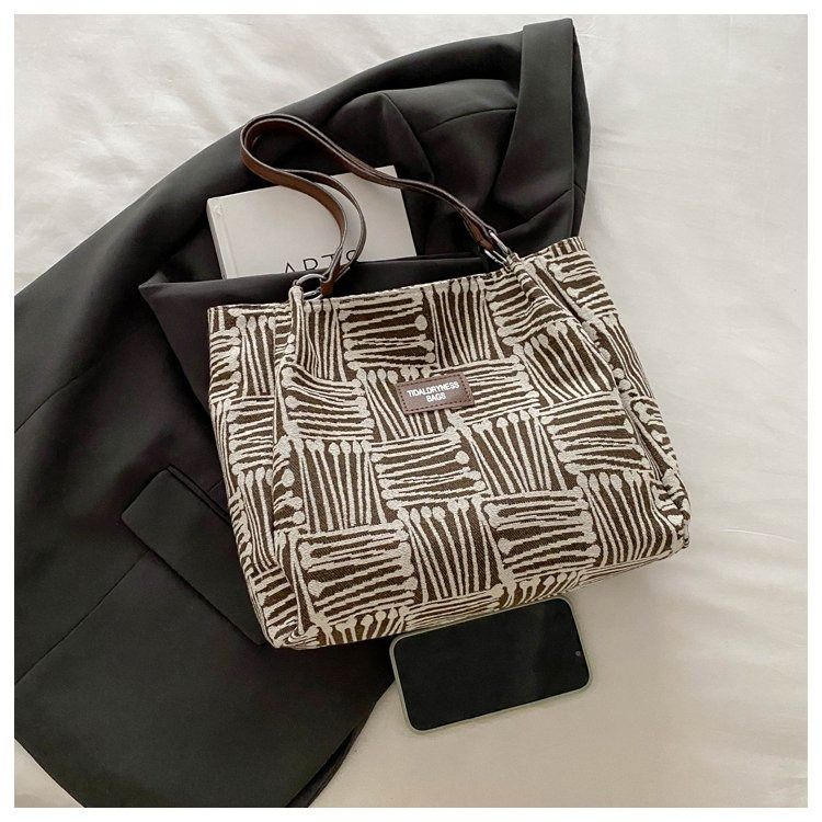 New PU Leather Shoulder Bag for Women, Large Capacity Tote Bag, Minimalist Line Design Handbag, Fashion Casual Work Commuter Everyday Bag