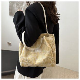 New PU Leather Shoulder Bag for Women, Large Capacity Tote Bag, Minimalist Line Design Handbag, Fashion Casual Work Commuter Everyday Bag