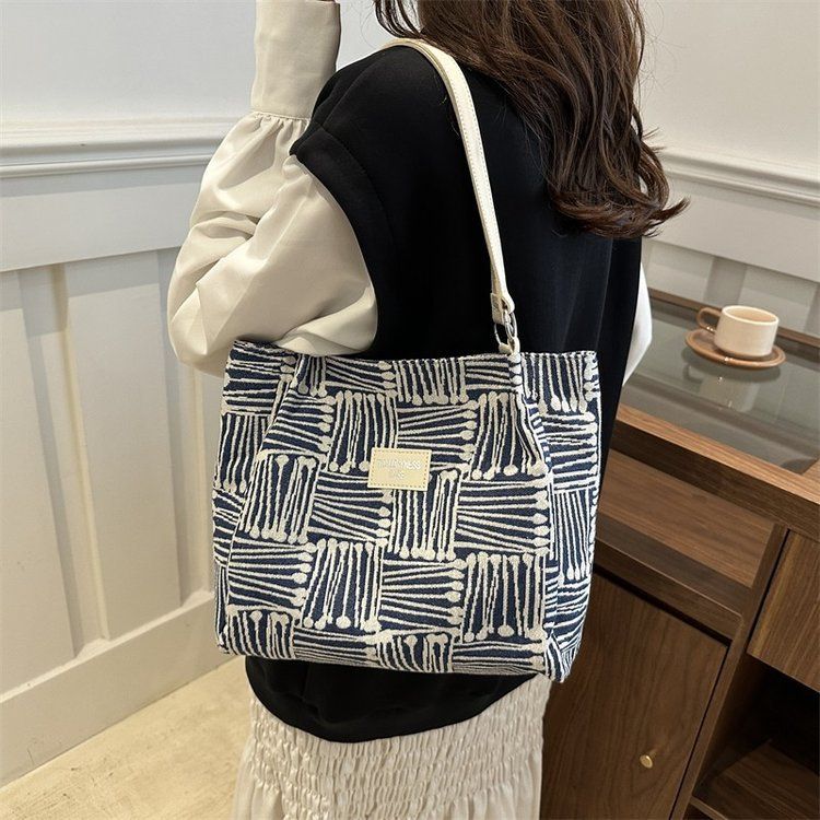 New PU Leather Shoulder Bag for Women, Large Capacity Tote Bag, Minimalist Line Design Handbag, Fashion Casual Work Commuter Everyday Bag