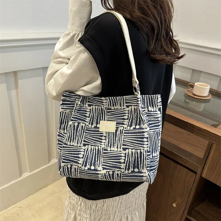 New PU Leather Shoulder Bag for Women, Large Capacity Tote Bag, Minimalist Line Design Handbag, Fashion Casual Work Commuter Everyday Bag