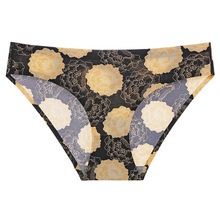 6Pcs New Ladies Ice Silk Briefs Low Waist Women's Panties Quick Dry Breathable Comfortable Hip Lifting Ladies Thongs Seamless Printing Stretch Panties Plus Size Printed Women’s Underwear