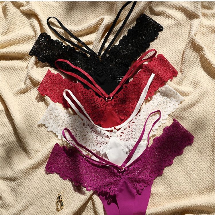 Women’s Lace Panties Soft Fabric Low Waist Briefs Underwear Lady Thongs Elastic G-String Underwear Stretch T-Back Panties Lingerie Woman Clothes